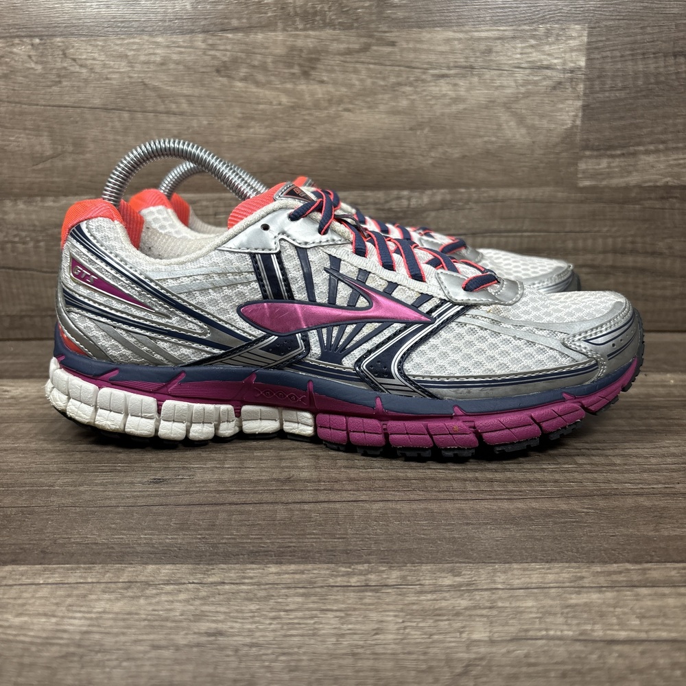 Brooks Adrenaline GTS 14 Silver Purple Womens Size 10 1201511B581 Running Shoes